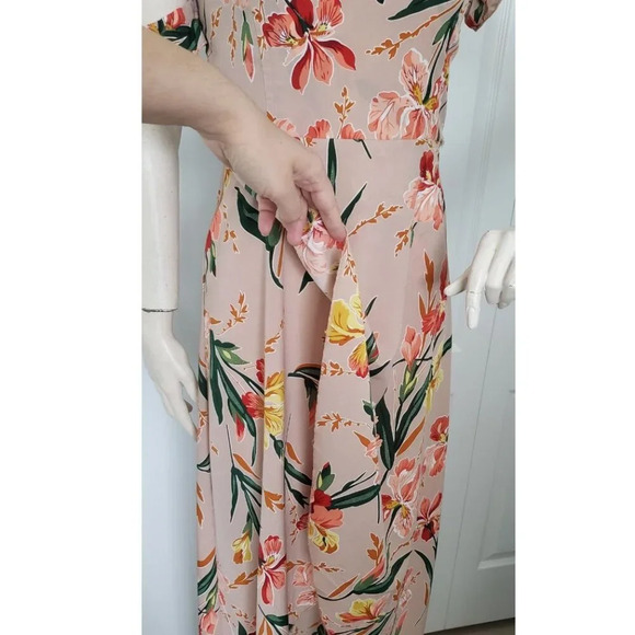 Boho Summer  Floral maxi dress with slit in the front Medium - Picture 6 of 13